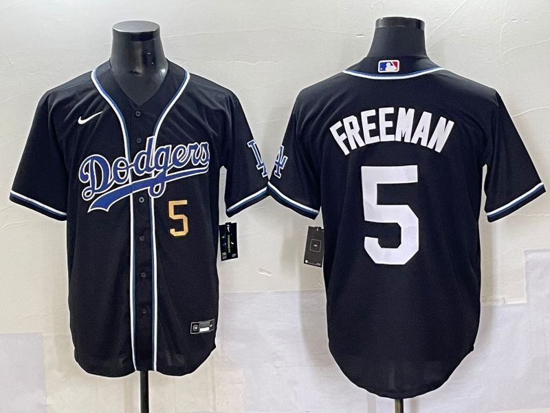 Men 2025 Los Angeles Dodgers #5 Freeman Black Three generations Fashion Nike MLB Jersey style 7045->los angeles dodgers->MLB Jersey